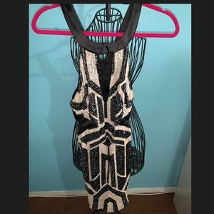 Sequin cut out dress
